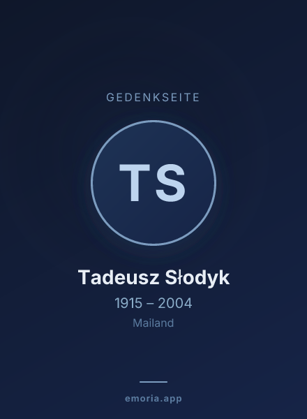 Gedenkportrait von Tadeusz Słodyk
