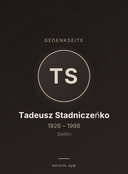 Gedenkportrait von Tadeusz Stadniczeńko
