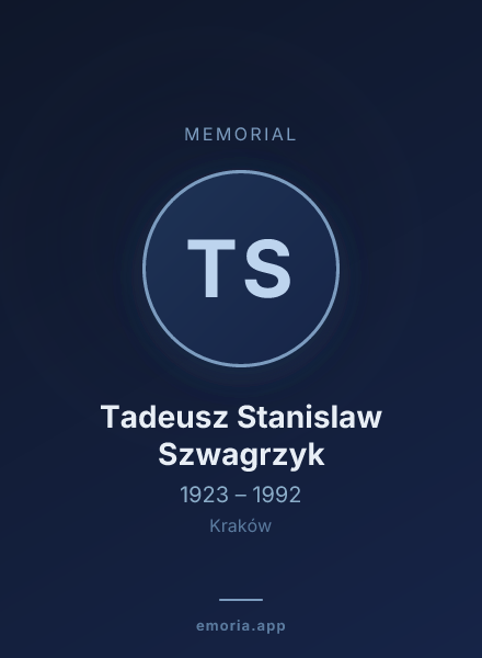 Memorial portrait of Tadeusz Stanislaw Szwagrzyk