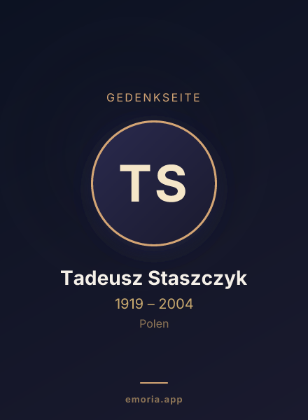 Gedenkportrait von Tadeusz Staszczyk