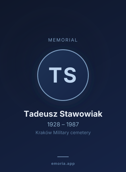 Memorial portrait of Tadeusz Stawowiak