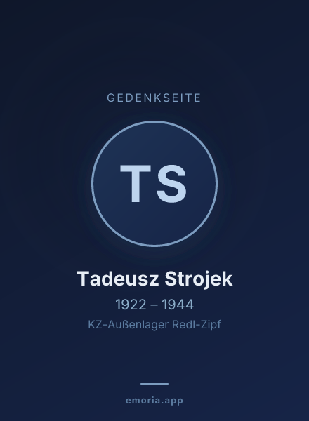 Gedenkportrait von Tadeusz Strojek