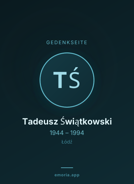 Gedenkportrait von Tadeusz Świątkowski