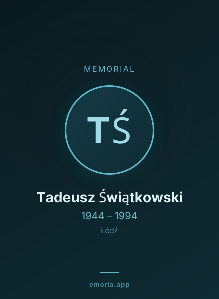 Memorial portrait of Tadeusz Świątkowski