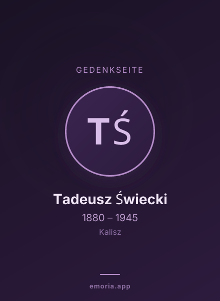 Gedenkportrait von Tadeusz Świecki