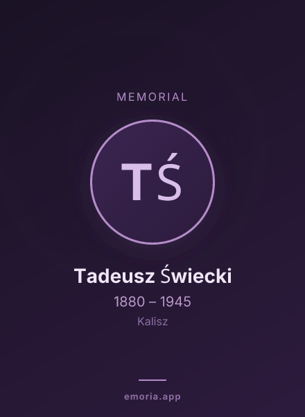 Memorial portrait of Tadeusz Świecki