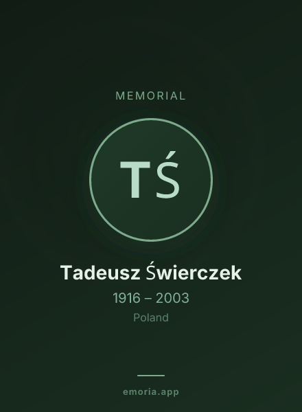 Memorial portrait of Tadeusz Świerczek