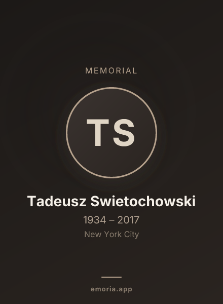 Memorial portrait of Tadeusz Swietochowski