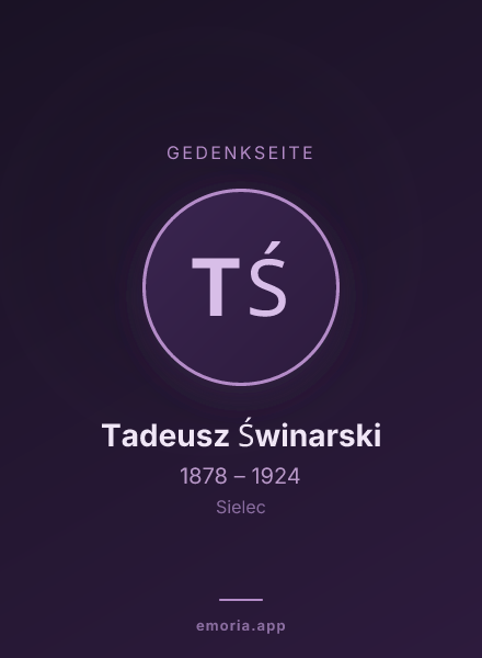 Gedenkportrait von Tadeusz Świnarski