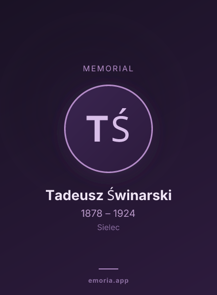 Memorial portrait of Tadeusz Świnarski