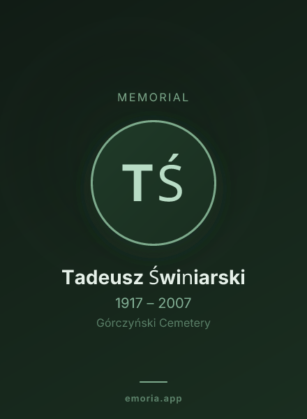 Memorial portrait of Tadeusz Świniarski
