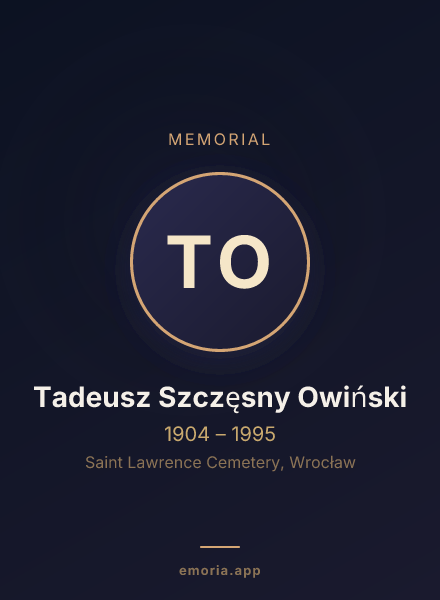 Memorial portrait of Tadeusz Szczęsny Owiński