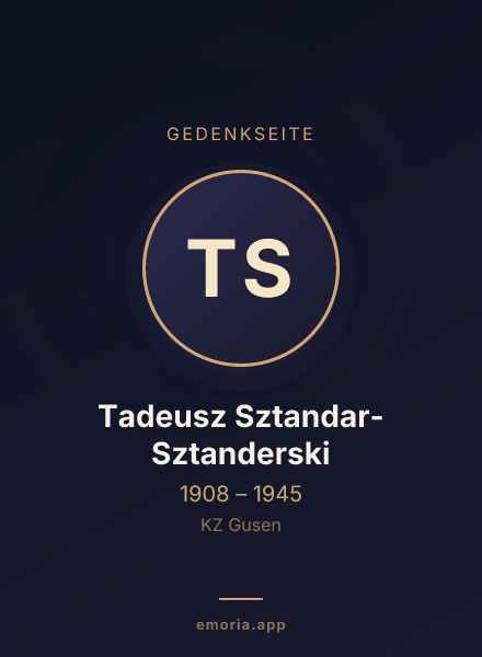 Gedenkportrait von Tadeusz Sztandar-Sztanderski