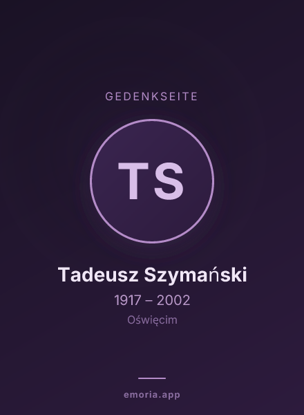 Gedenkportrait von Tadeusz Szymański