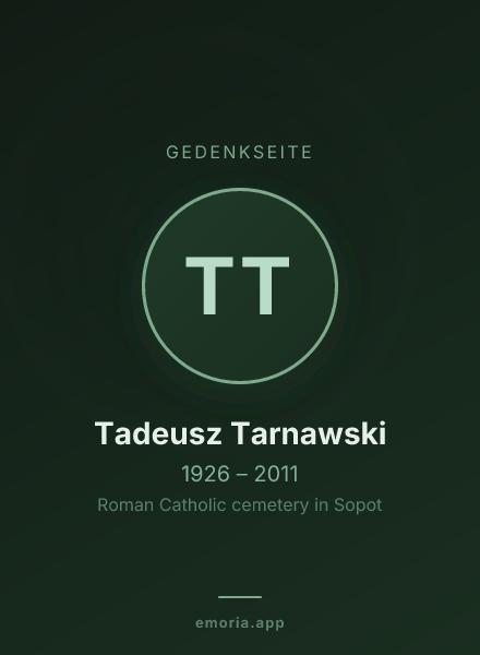 Gedenkportrait von Tadeusz Tarnawski
