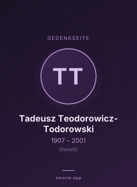 Gedenkportrait von Tadeusz Teodorowicz-Todorowski