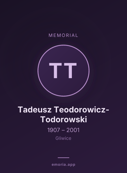 Memorial portrait of Tadeusz Teodorowicz-Todorowski