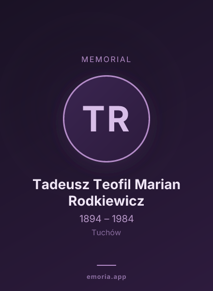 Memorial portrait of Tadeusz Teofil Marian Rodkiewicz