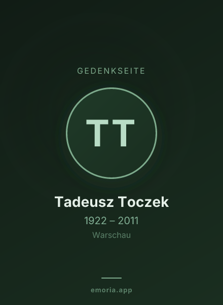 Gedenkportrait von Tadeusz Toczek
