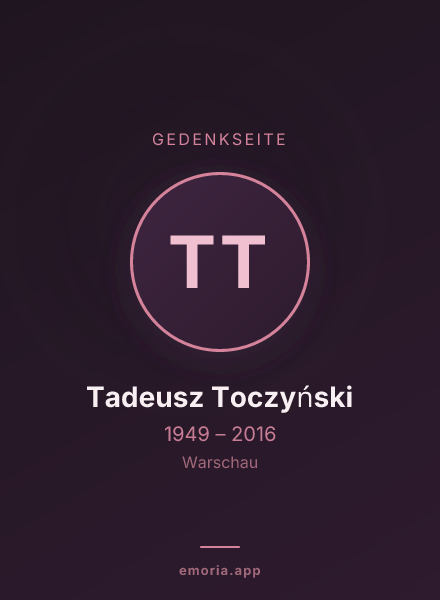 Gedenkportrait von Tadeusz Toczyński