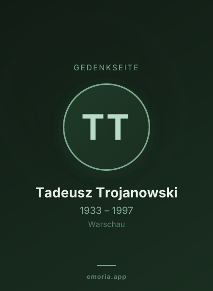 Gedenkportrait von Tadeusz Trojanowski