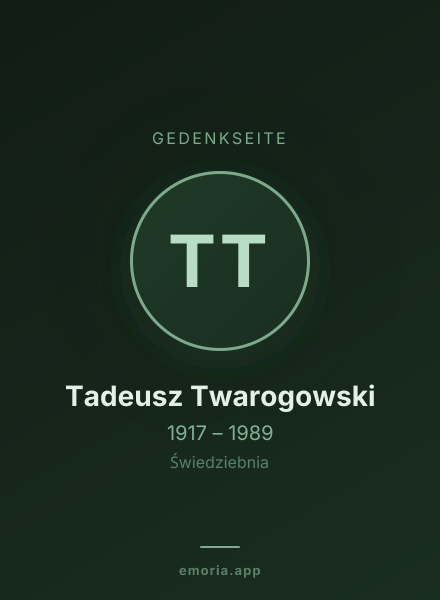 Gedenkportrait von Tadeusz Twarogowski
