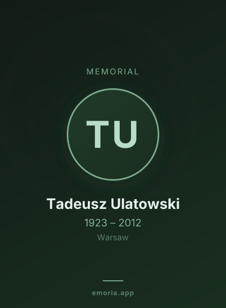 Memorial portrait of Tadeusz Ulatowski