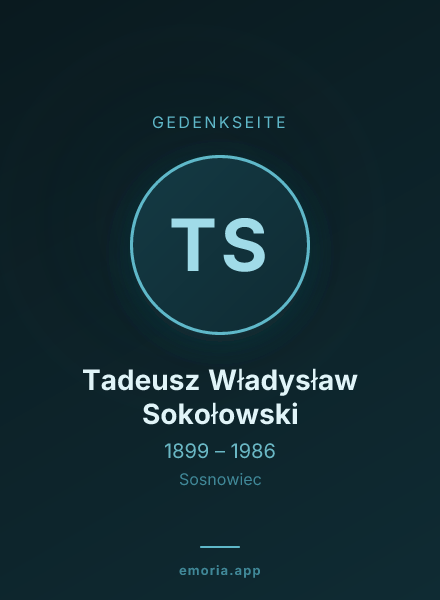 Gedenkportrait von Tadeusz Władysław Sokołowski