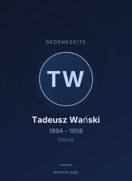 Gedenkportrait von Tadeusz Wański