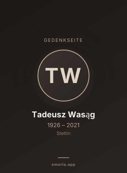 Gedenkportrait von Tadeusz Wasąg