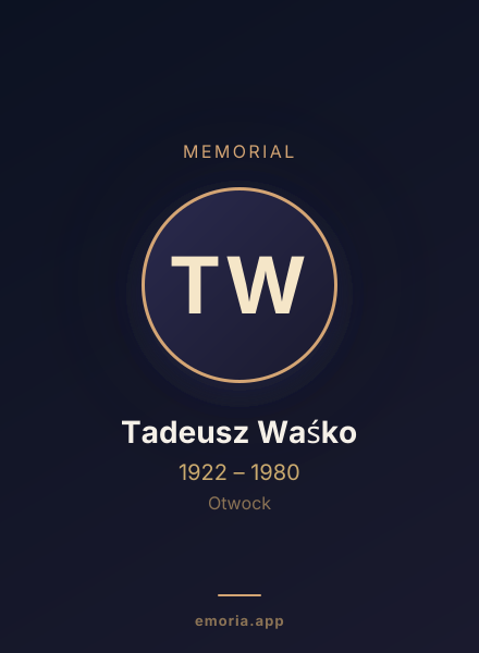Memorial portrait of Tadeusz Waśko