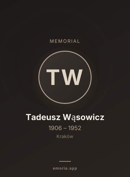 Memorial portrait of Tadeusz Wąsowicz