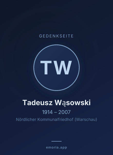 Gedenkportrait von Tadeusz Wąsowski