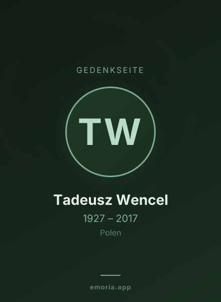 Gedenkportrait von Tadeusz Wencel