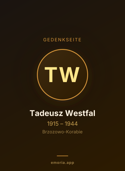 Gedenkportrait von Tadeusz Westfal