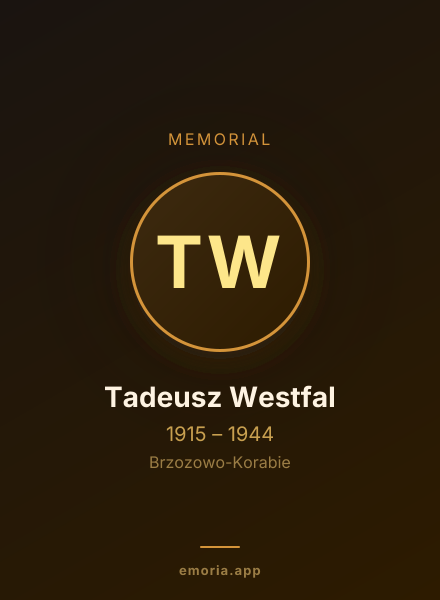 Memorial portrait of Tadeusz Westfal