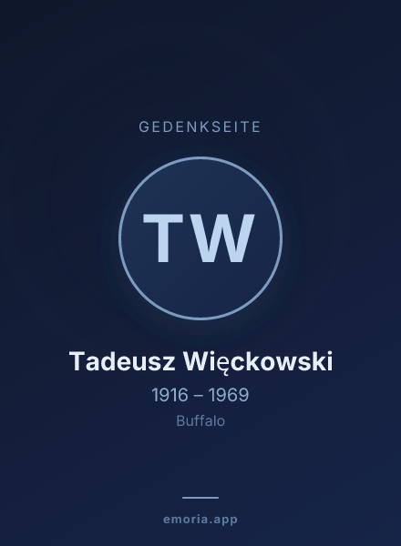 Gedenkportrait von Tadeusz Więckowski