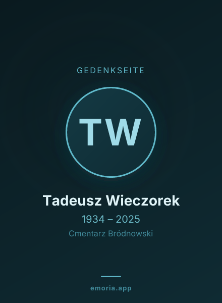Gedenkportrait von Tadeusz Wieczorek