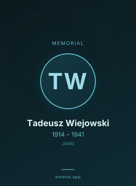 Memorial portrait of Tadeusz Wiejowski