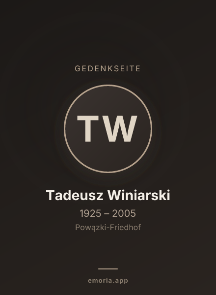 Gedenkportrait von Tadeusz Winiarski