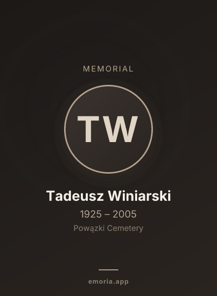 Memorial portrait of Tadeusz Winiarski