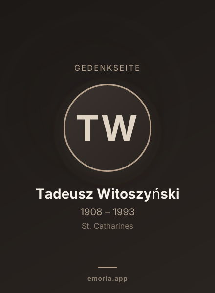 Gedenkportrait von Tadeusz Witoszyński