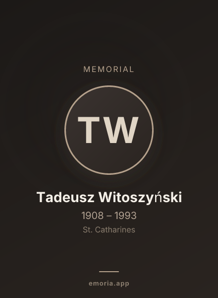 Memorial portrait of Tadeusz Witoszyński