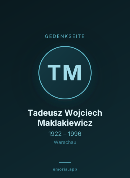 Gedenkportrait von Tadeusz Wojciech Maklakiewicz