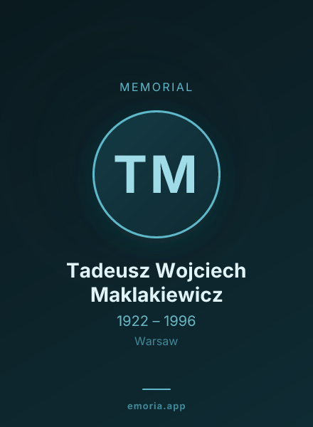 Memorial portrait of Tadeusz Wojciech Maklakiewicz