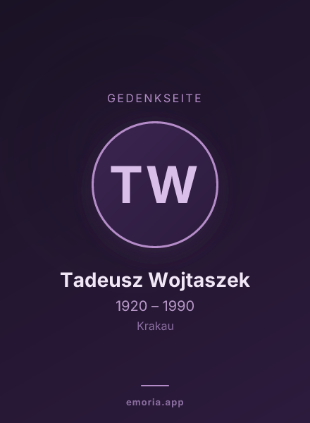 Gedenkportrait von Tadeusz Wojtaszek