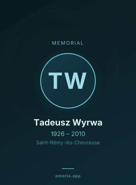 Memorial portrait of Tadeusz Wyrwa