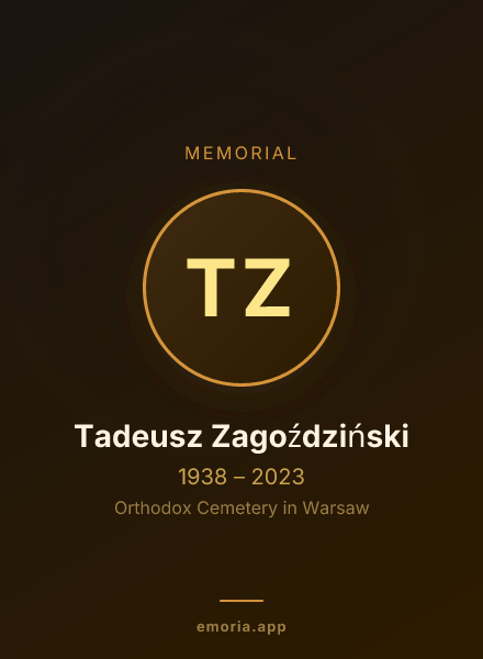Memorial portrait of Tadeusz Zagoździński