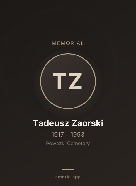 Memorial portrait of Tadeusz Zaorski