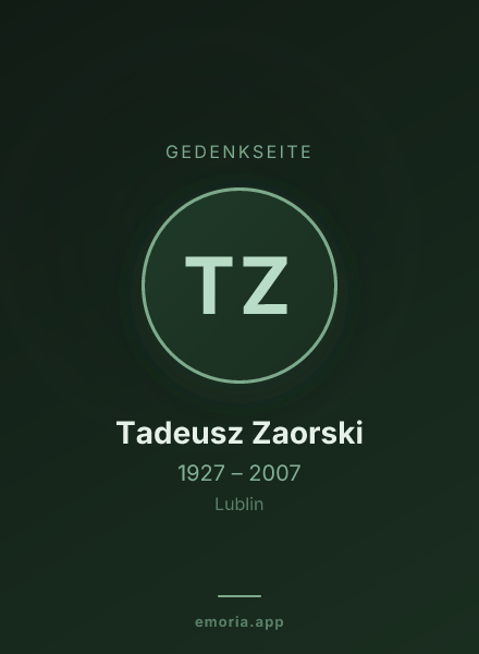 Gedenkportrait von Tadeusz Zaorski